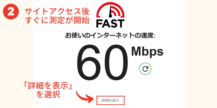 Fast.comにアクセス