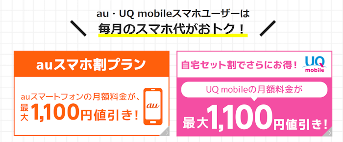 auスマートバリューで安くなる