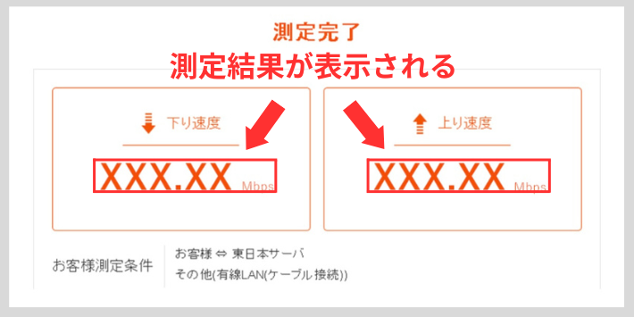 auひかり通信速度の測定方法2