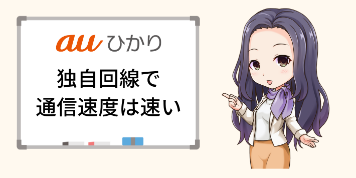 auひかりは独自回線のため通信速度が速い