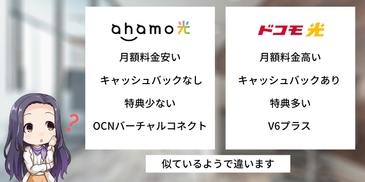ahamo光はドコモが提供しているけどドコモ光とは違う