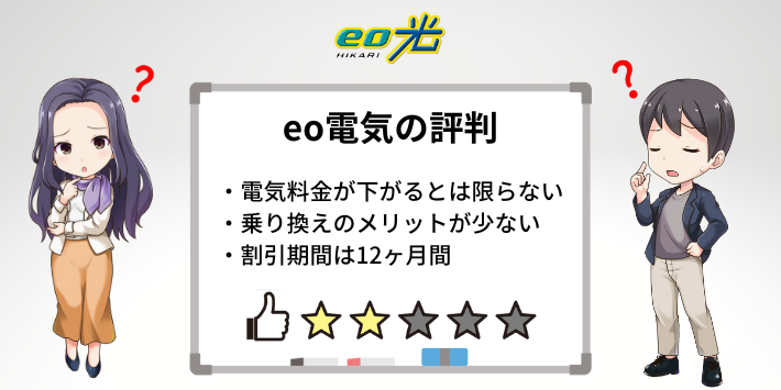 eo光とeo電気のセット割に関する評判
