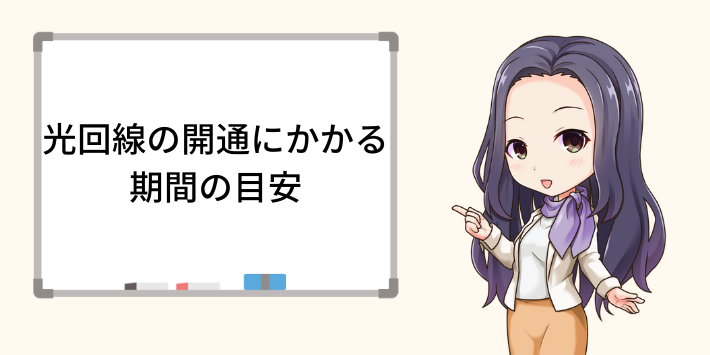 光回線の開通にかかる期間の目安
