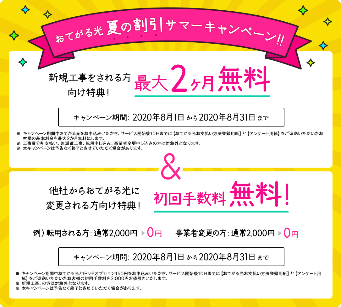 おてがる光の夏のキャンペーン