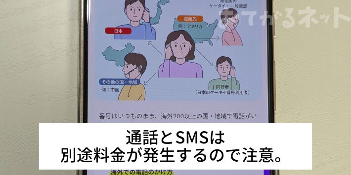 通話とSMSは別途料金が発生するので注意。