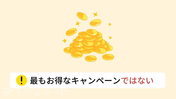 最もお得なキャンペーンではなく注意が必要