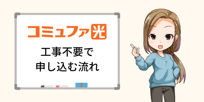 工事不要でコミュファ光を申し込む流れ