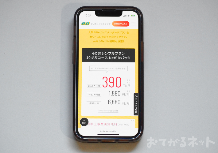 eo光シンプルプランNetflixパックスタートキャンペーン