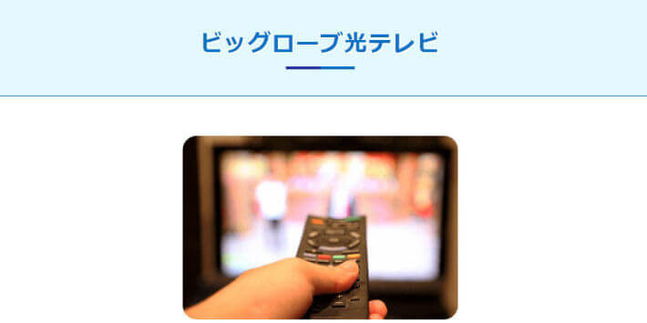 ビッグローブ光の光回線テレビサービス