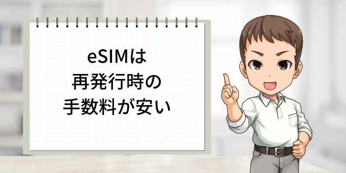 eSIMは再発行時の手数料が安い