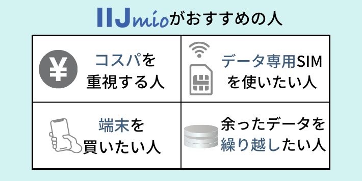 コスパを重視するならIIJmioがおすすめ