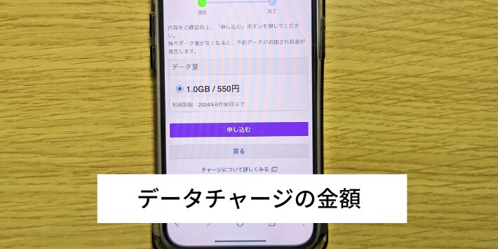 データチャージの金額