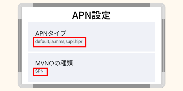 Androidの場合はAPN設定を見直す