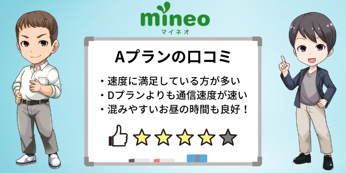 mineoのAプランの口コミや評判