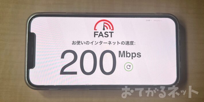 FAST.comの計測結果