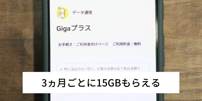 3ヵ月ごとに15GBもらえる