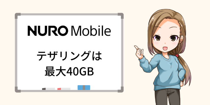 NUROモバイルはテザリングを40GBまで使える