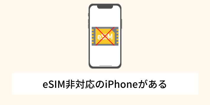 eSIM非対応のiPhoneがある