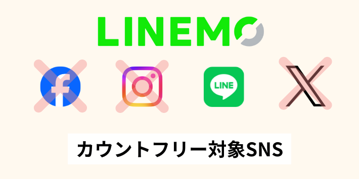 LINEMOカウントフリー対象SNS