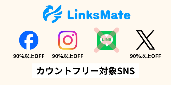 LinksMateカウントフリー対象SNS