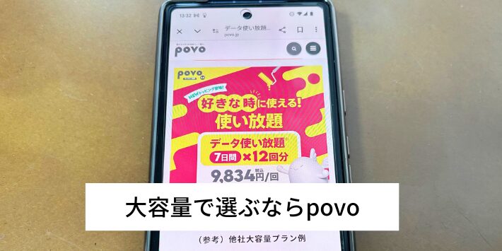 大容量で選ぶならpovo