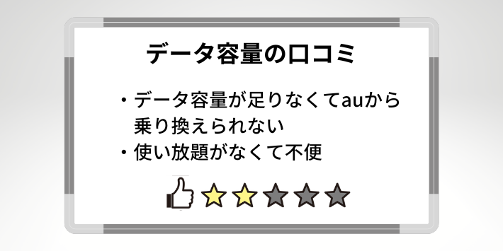 データ使い放題がなくて残念との声もある