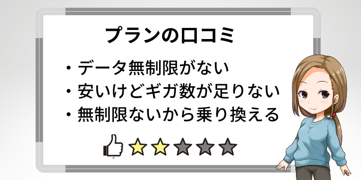 データ無制限のプランがない