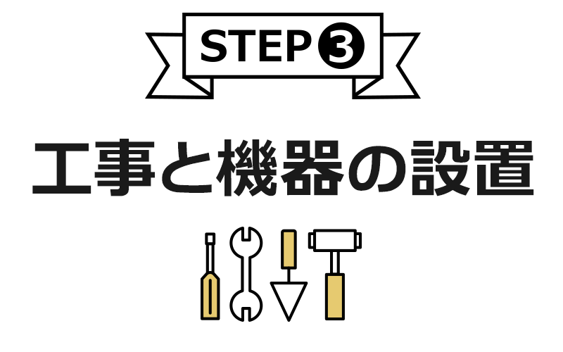 工事と機器の設置